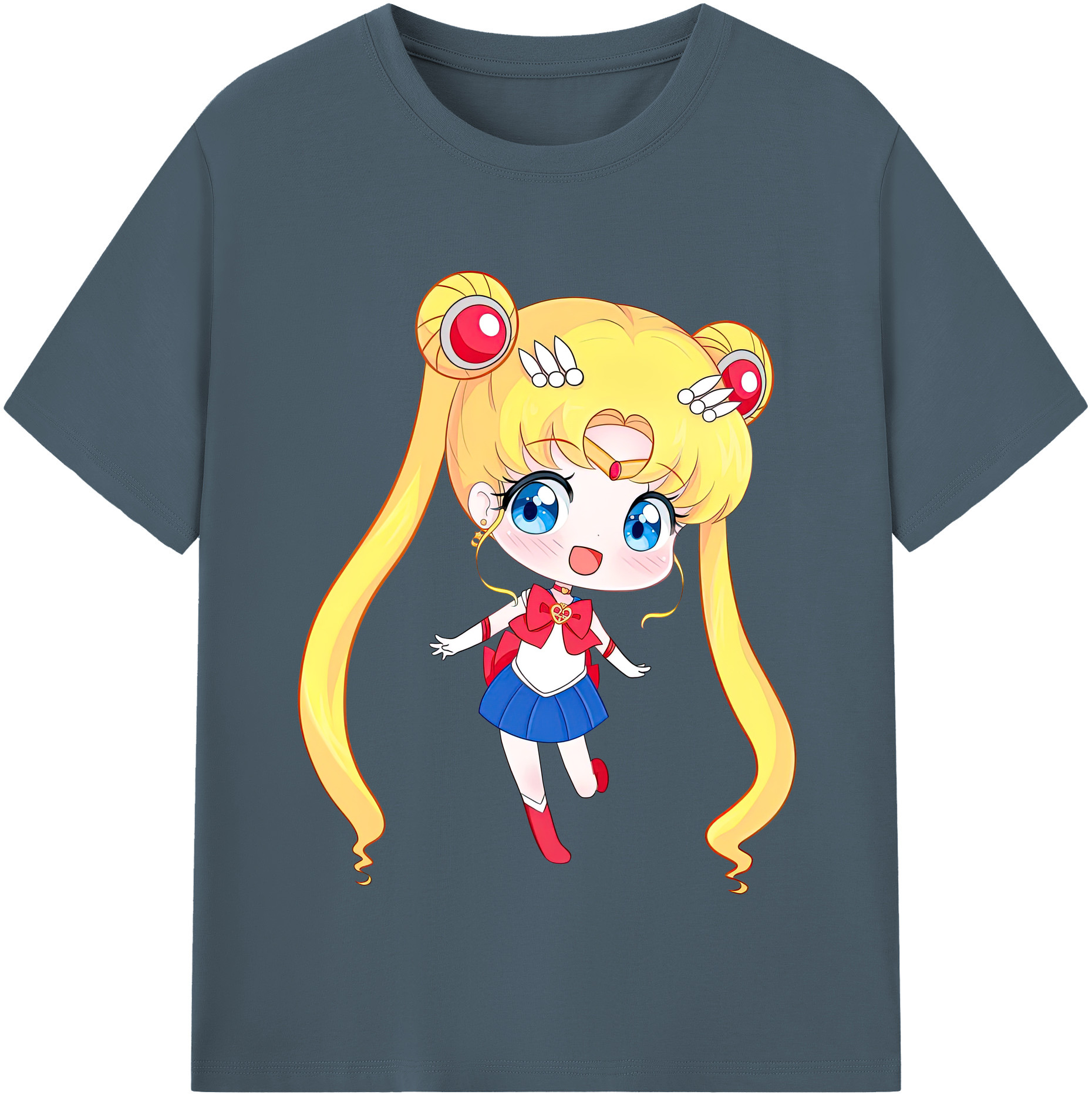 （画像用） 美少女戦士セーラームーン 月野 うさぎ つきの うさぎ Sailor Moon Tsukino Usagi 綿100％半袖Tシャツ（フロントプリント）